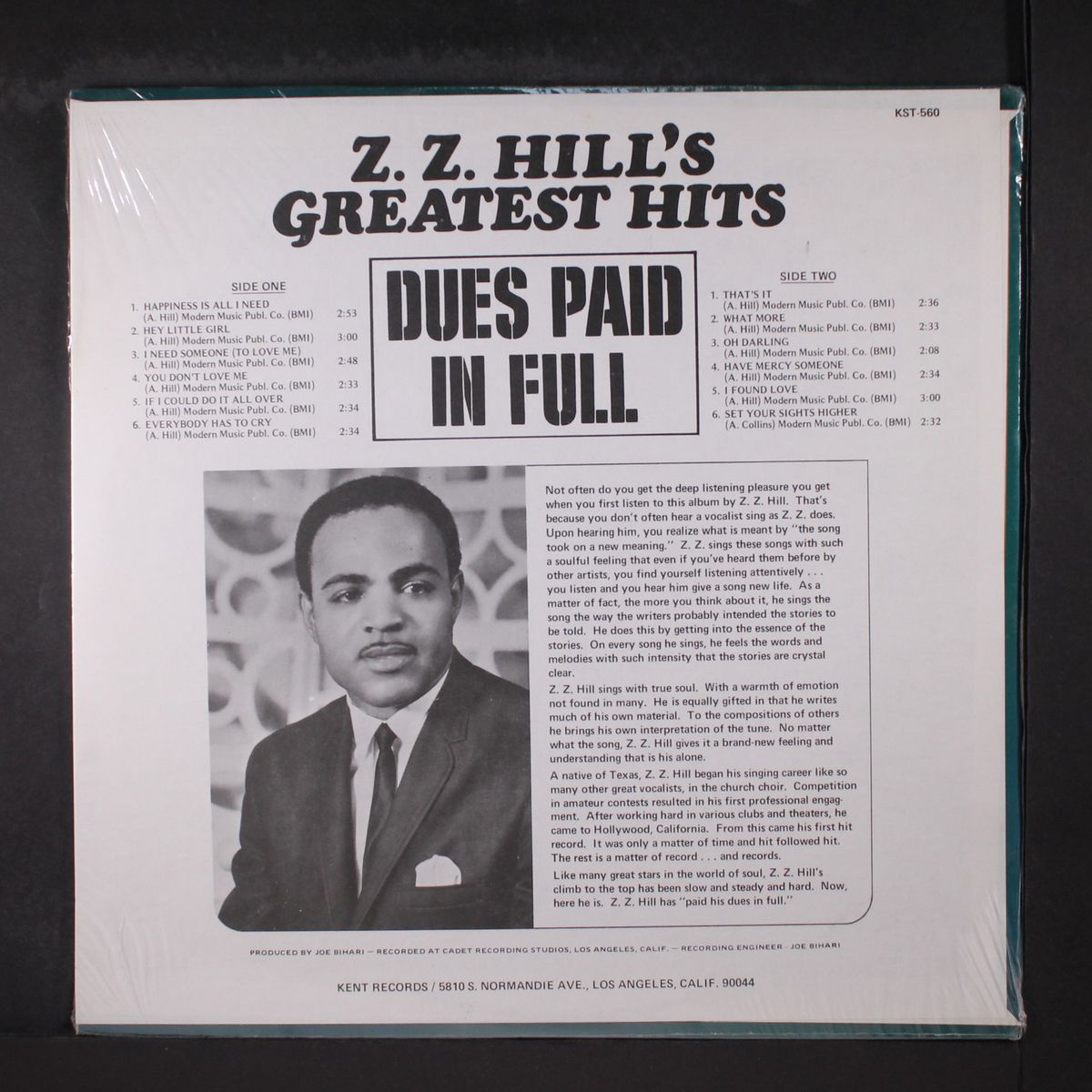 dues paid in full by Z.Z. HILL
