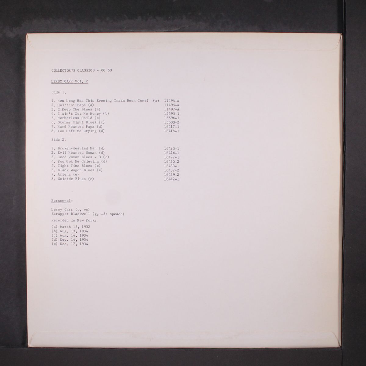 vol. 2 by LEROY CARR