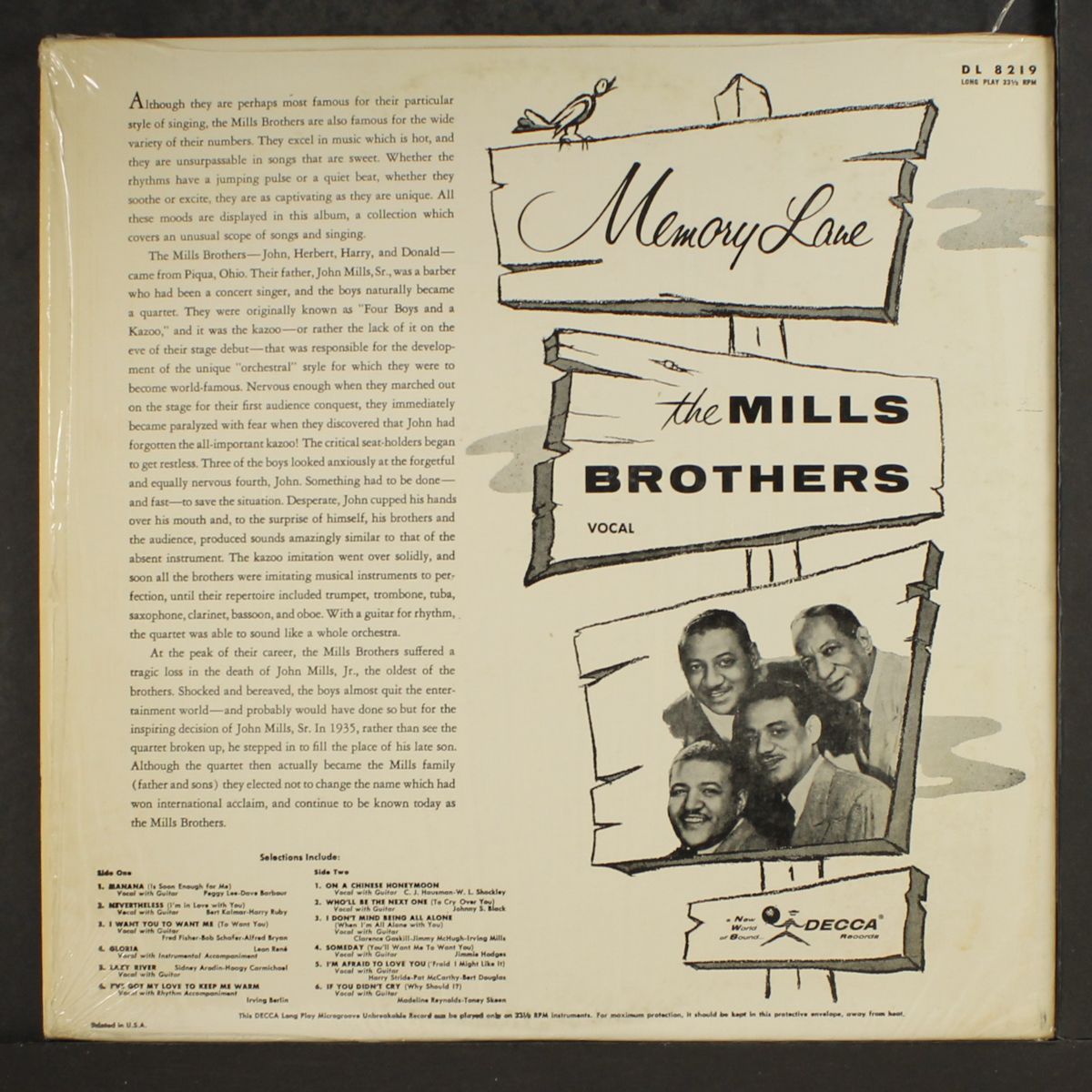 memory lane by MILLS BROTHERS