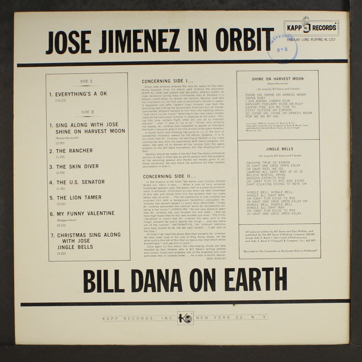 in orbit / on earth by JOSE JIMENEZ / BILL DANA
