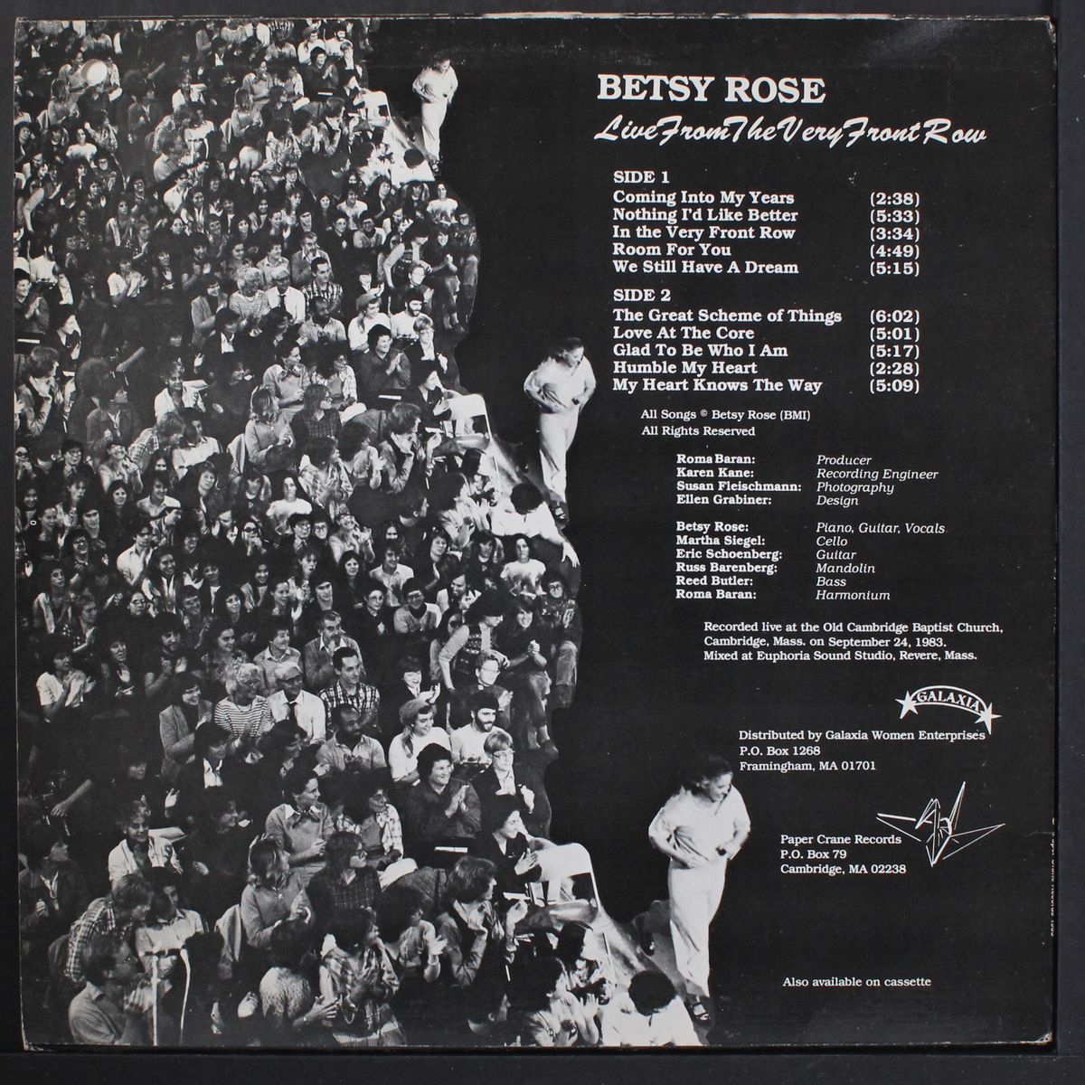 live from the very front row by BETSY ROSE