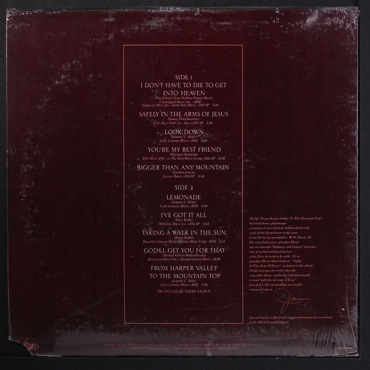 from harper valley to the mountain top by JEANNIE C. RILEY