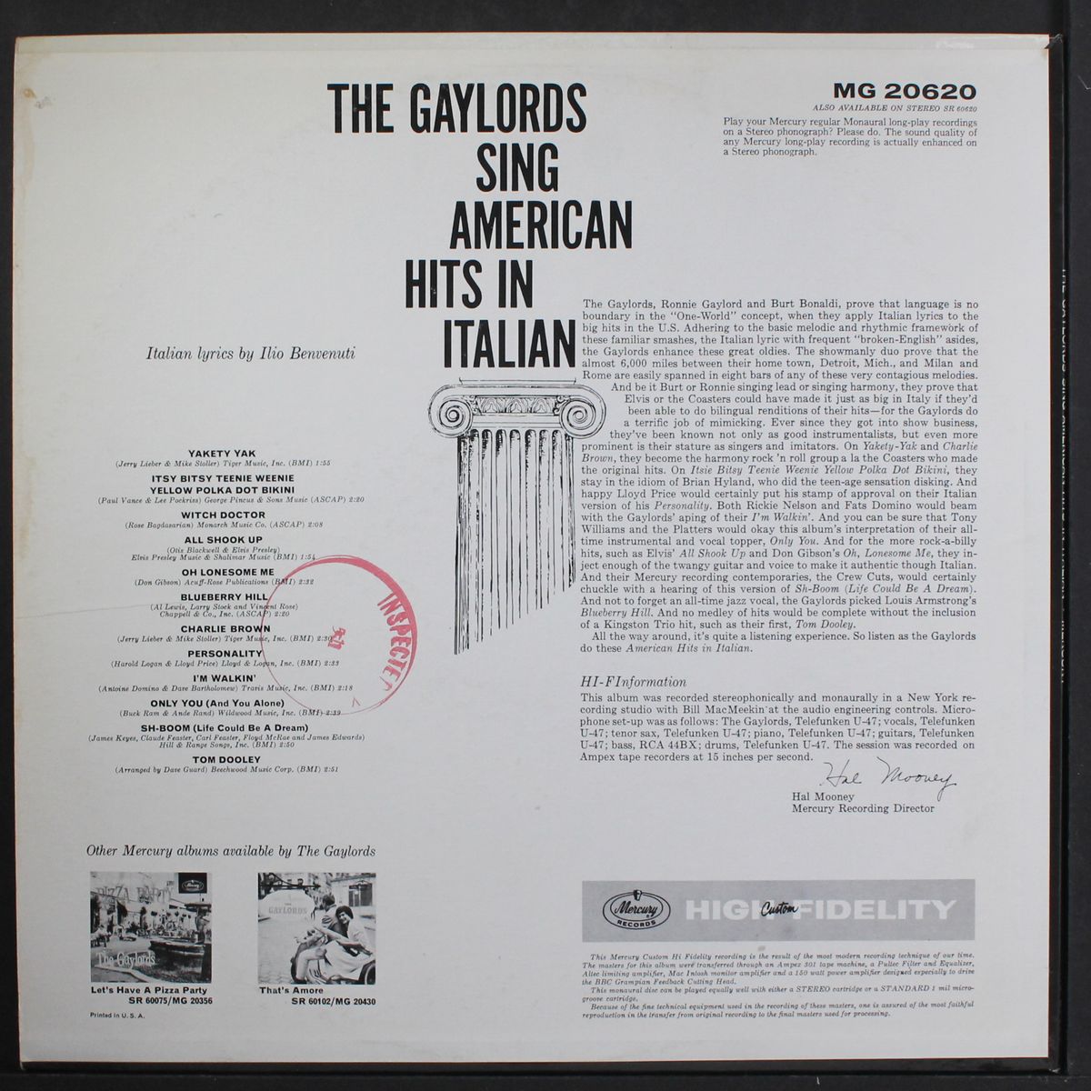 american hits in italian by GAYLORDS