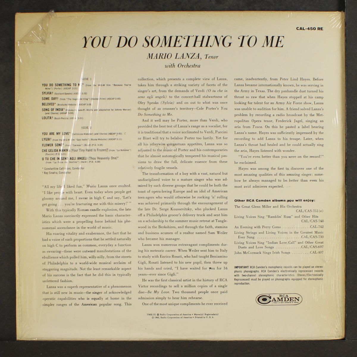 you do something to me by MARIO LANZA