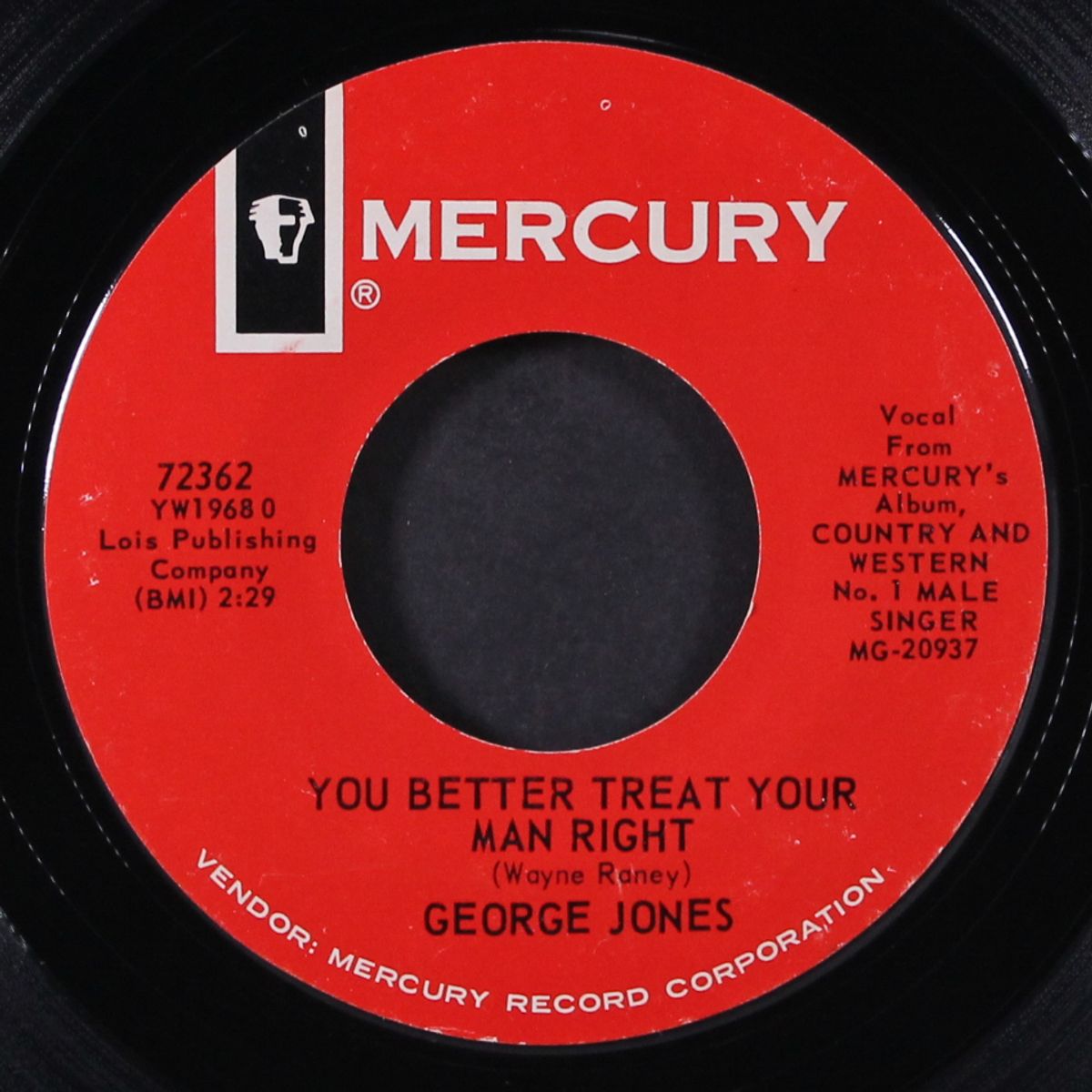 you better treat your man right / i wouldn't know about that by GEORGE JONES
