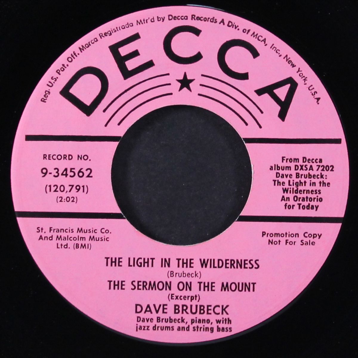 the light in the wilderness by DAVE BRUBECK