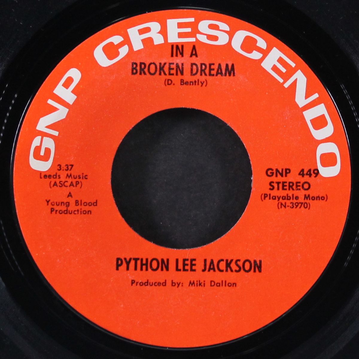 in a broken dream / turn the music down by PYTHON LEE JACKSON