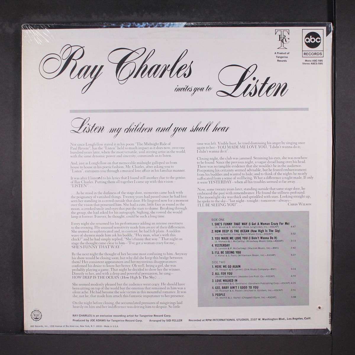 invites you to listen by RAY CHARLES