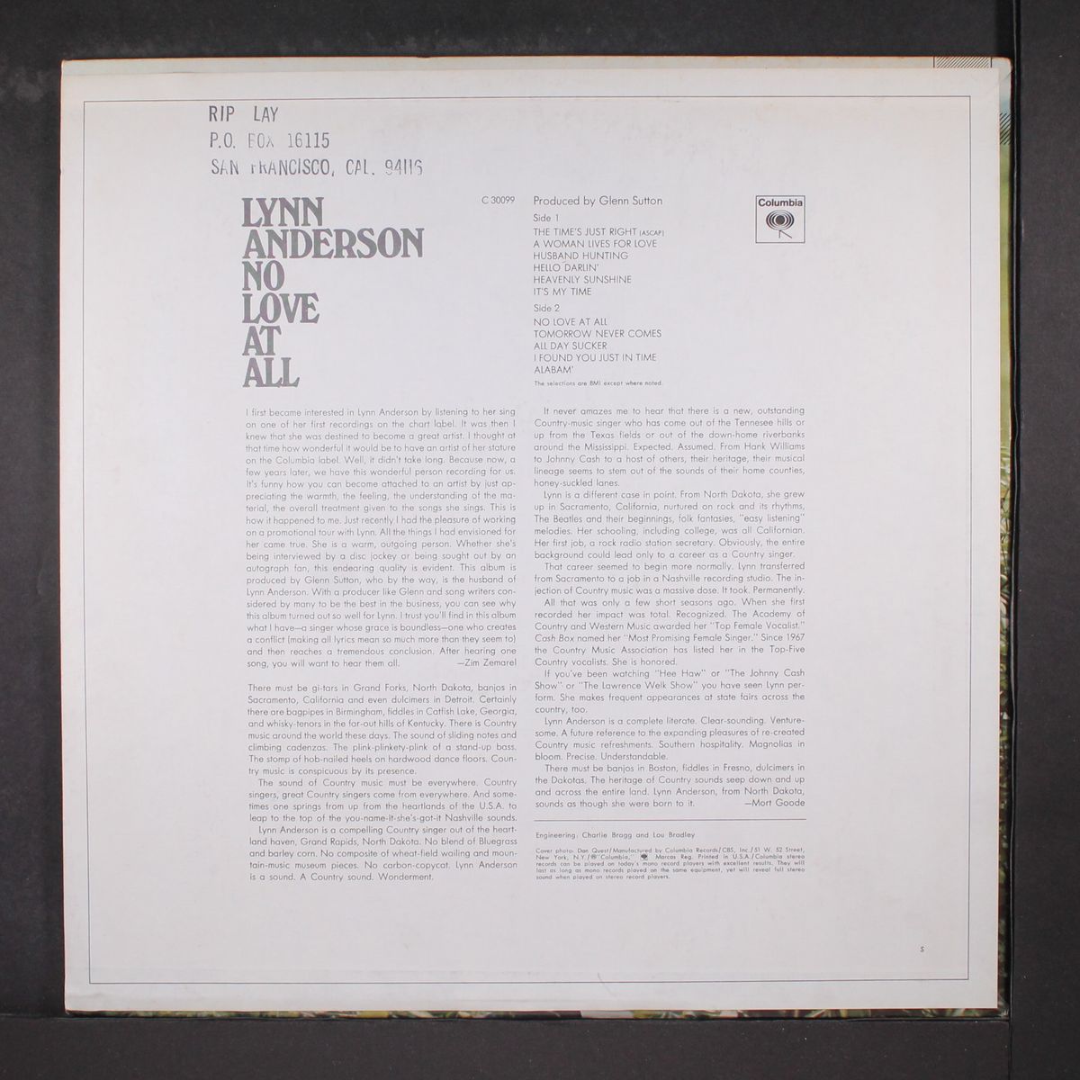 no love at all by LYNN ANDERSON