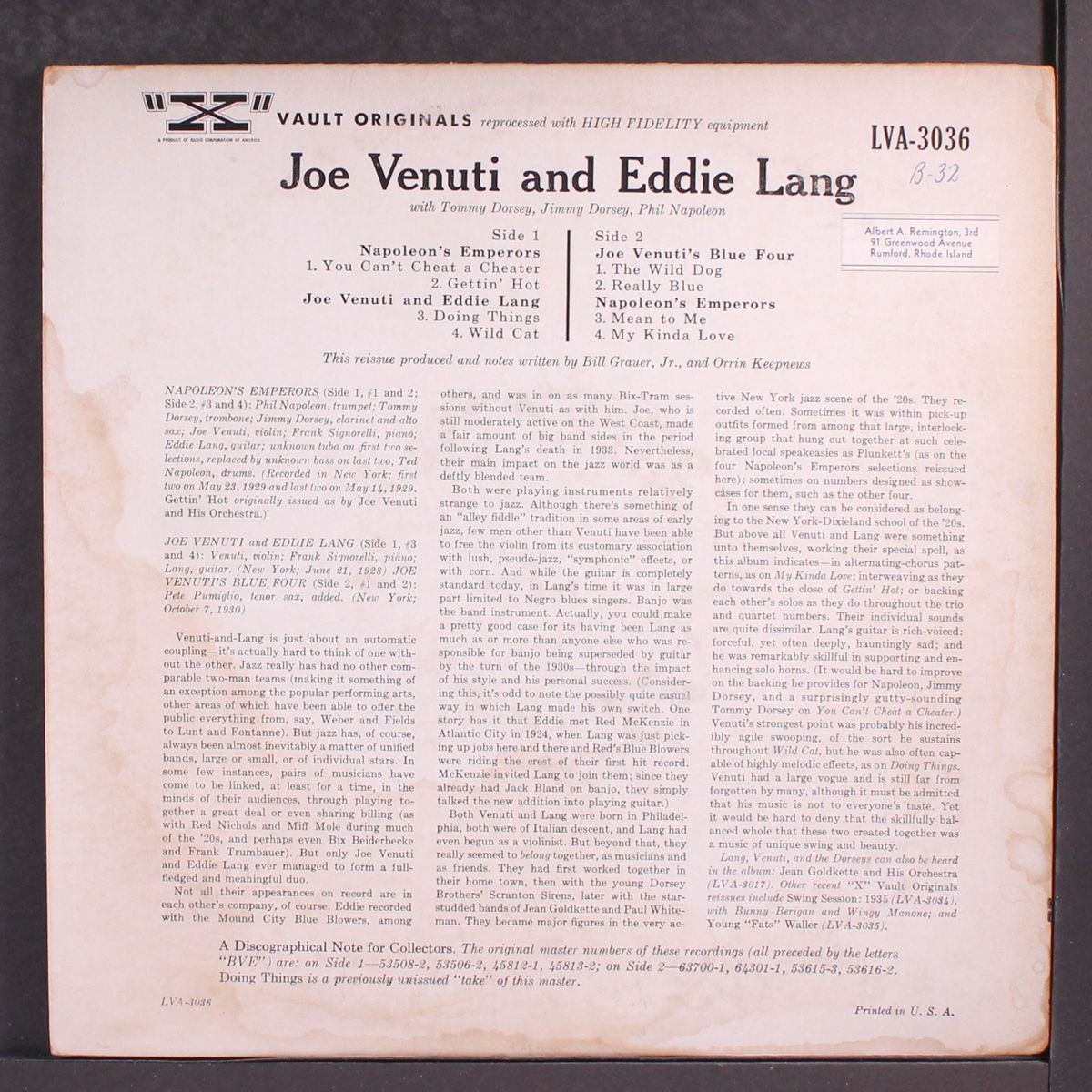 vault originals by JOE VENUTI & EDDIE LANG