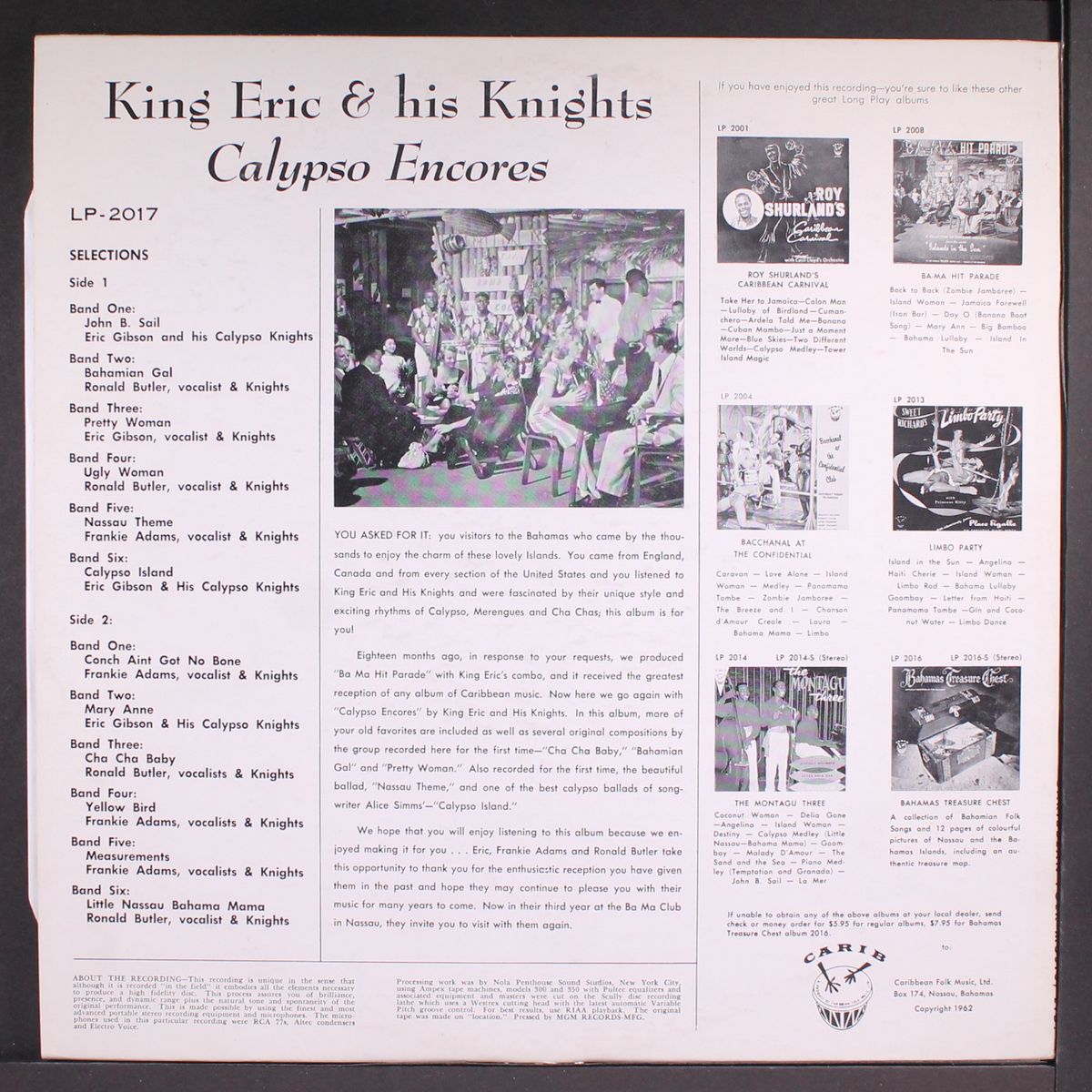 calypso encores by KING ERIC & KNIGHTS