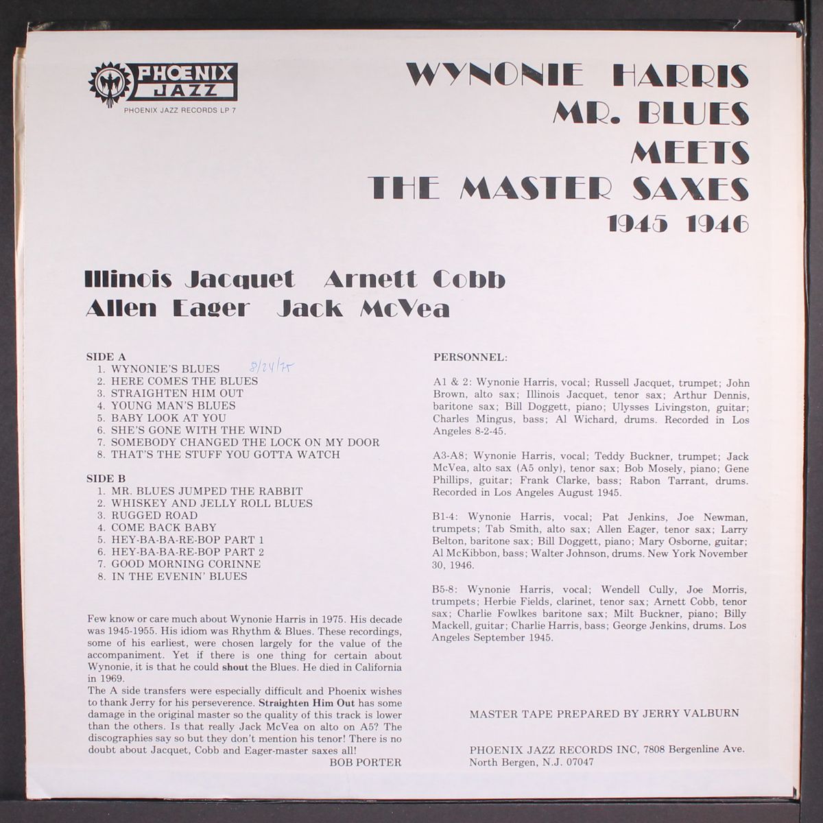 meets the master saxes by WYNONIE HARRIS