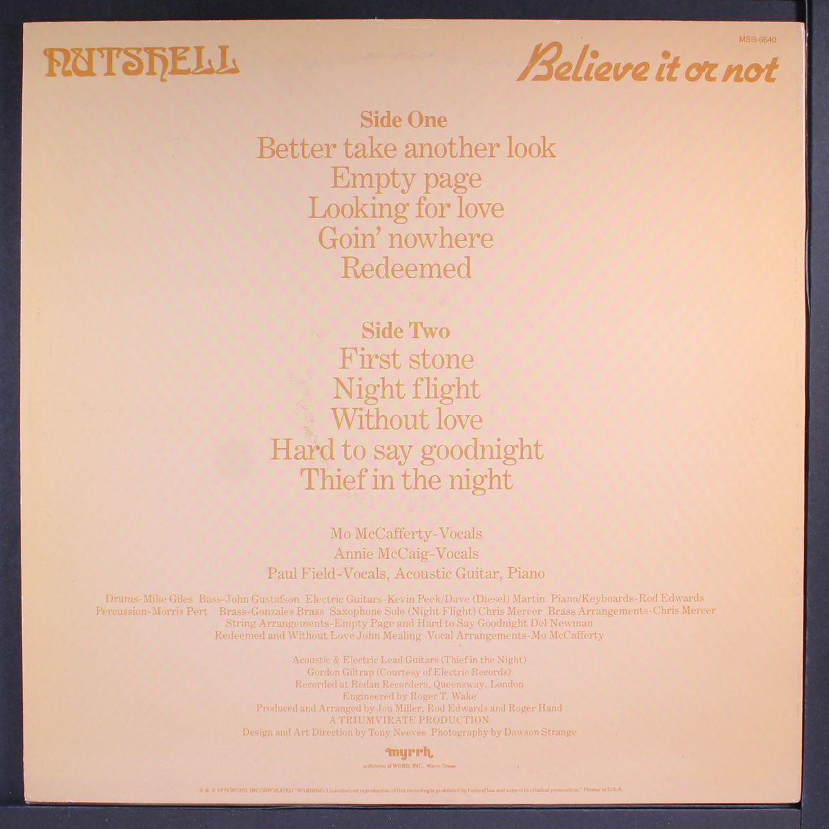 believe it or not by NUTSHELL