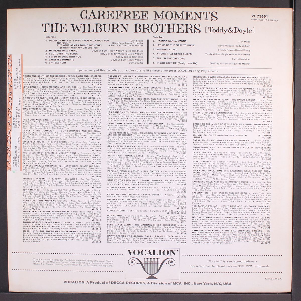 carefree moments by WILBURN BROTHERS