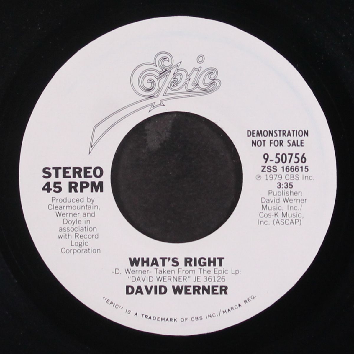 what's right / same by DAVID WERNER