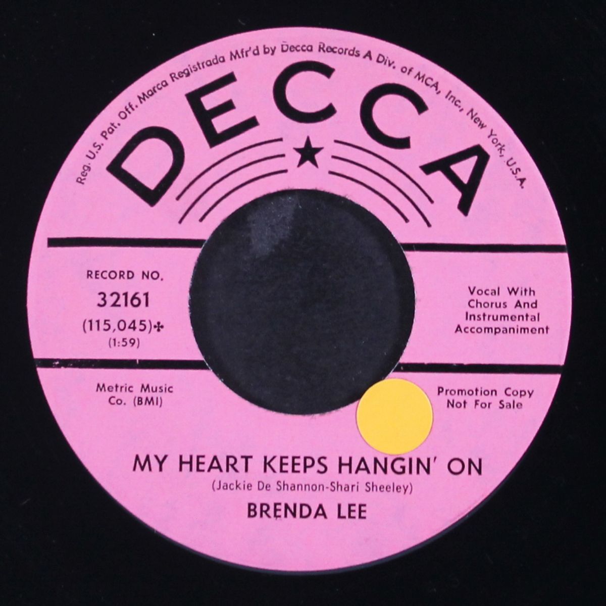 my heart keeps hangin' on by BRENDA LEE