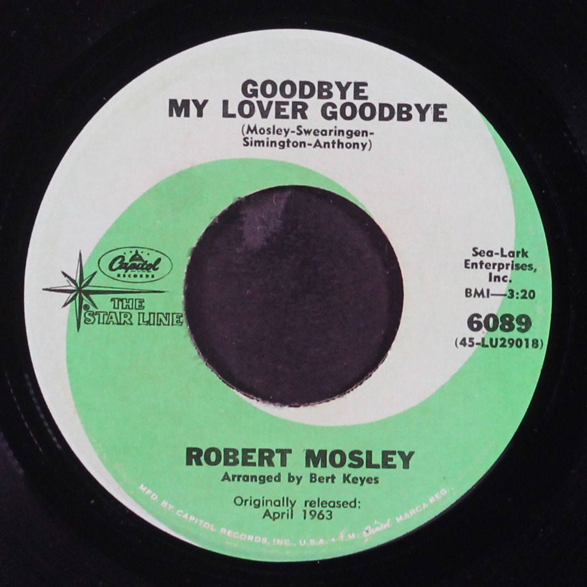 goodbye my lover goodbye / crazy 'bout my baby by ROBERT MOSLEY