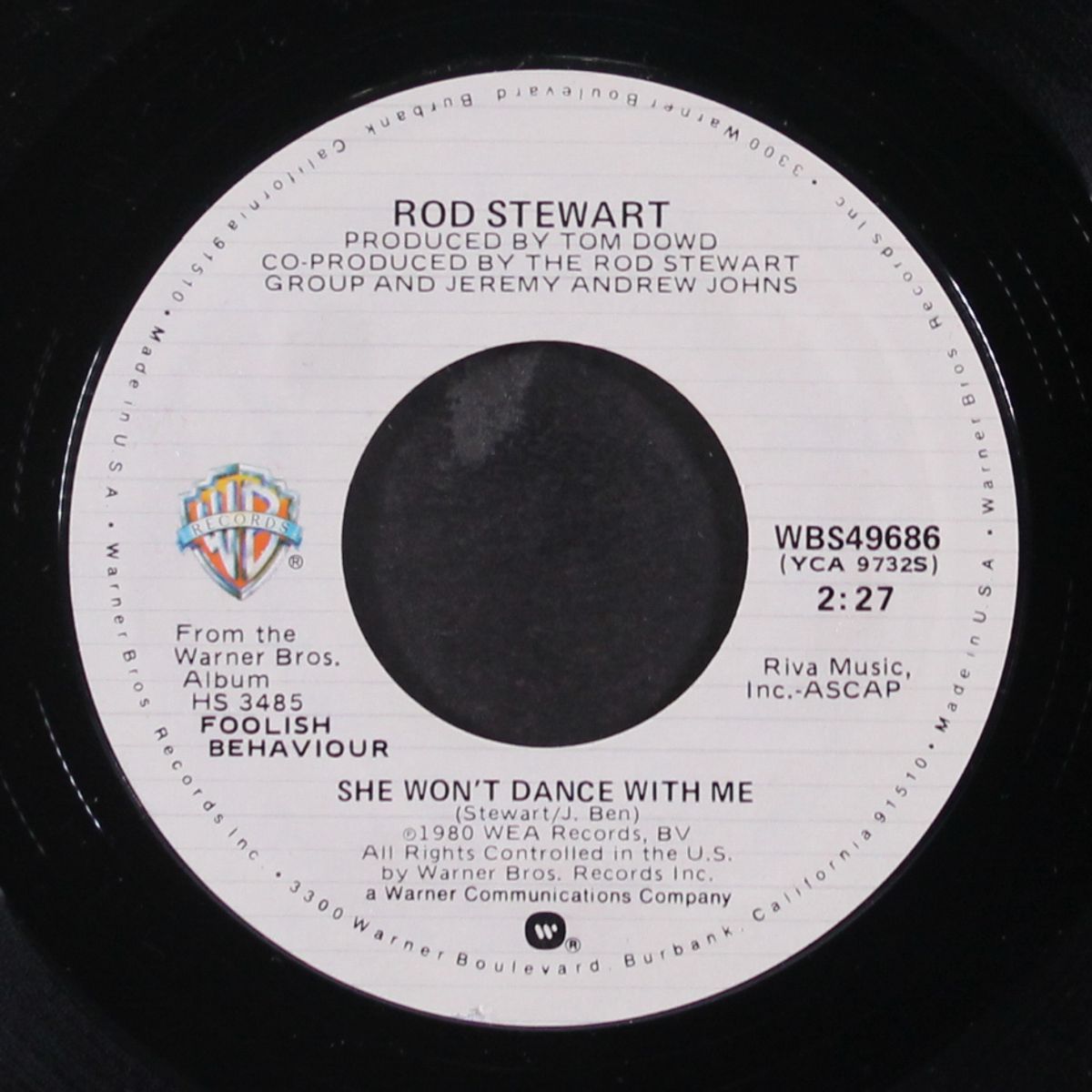somebody special / she won't dance with me by ROD STEWART