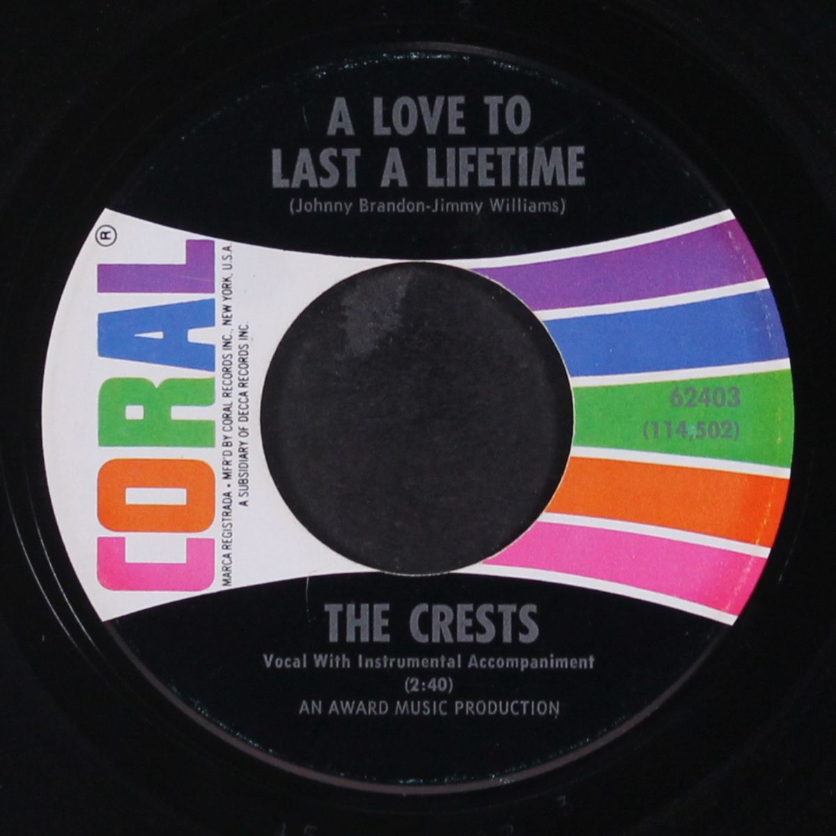 you blew out the candles / a love to last a lifetime by CRESTS