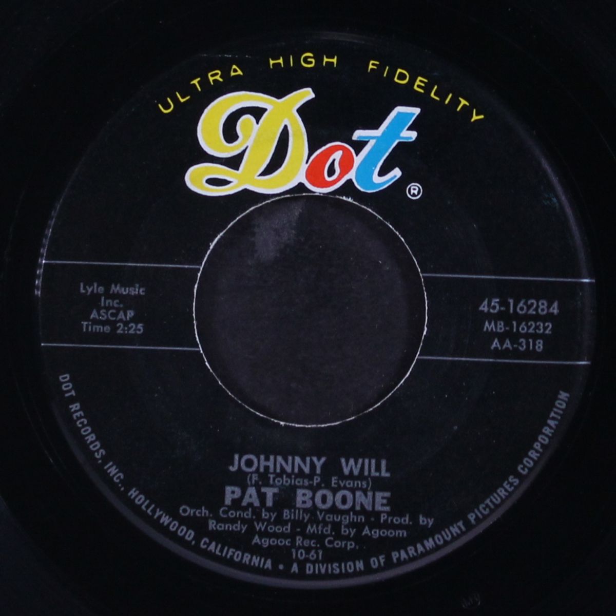 johnny will / just let me dream by PAT BOONE