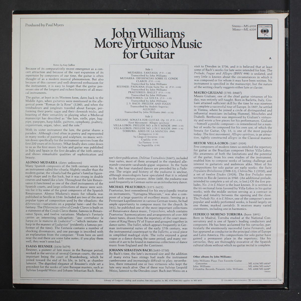 more virtuoso music for guitar by JOHN WILLIAMS