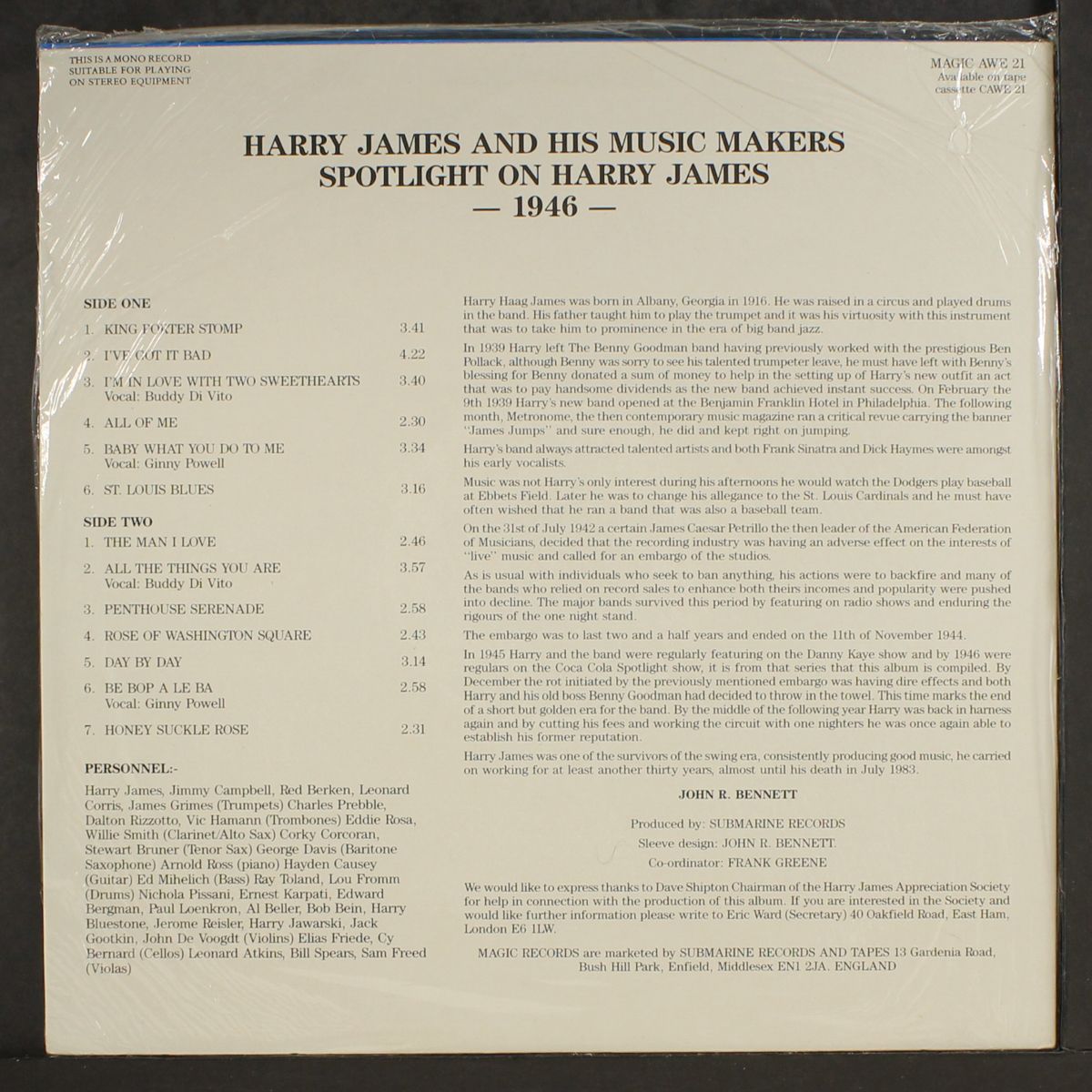 spot light on harry james and his music makers by HARRY JAMES