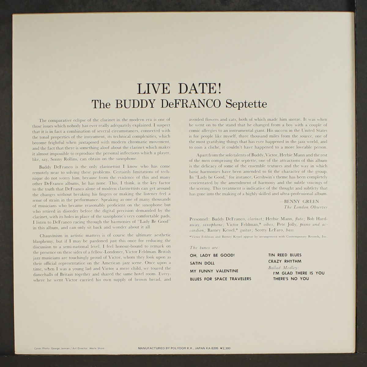 live date! by BUDDY DE FRANCO