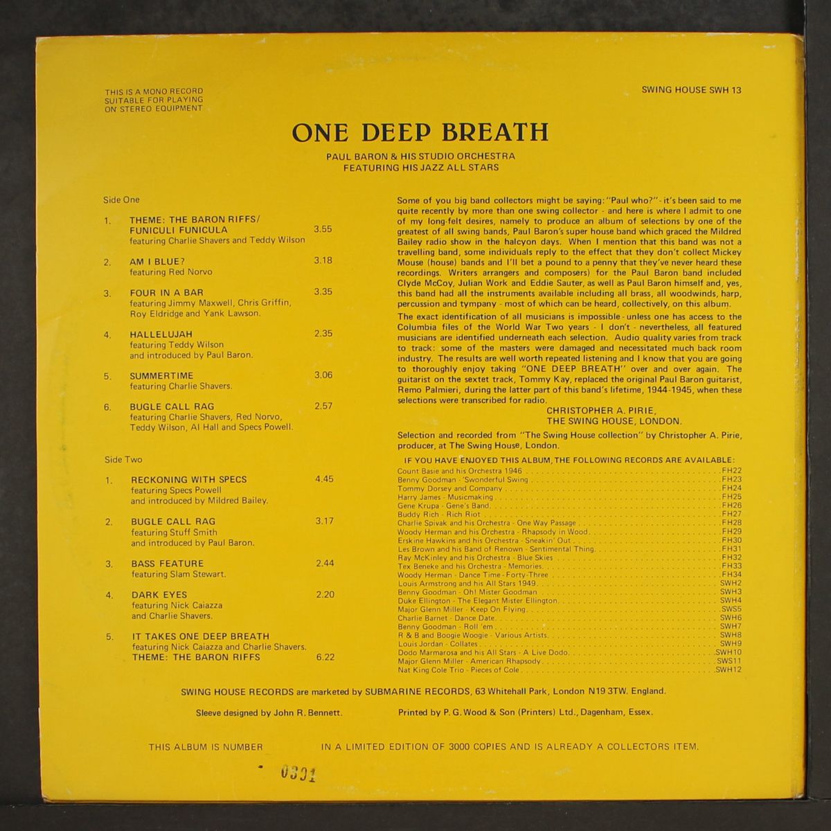 one deep breath by PAUL BARON