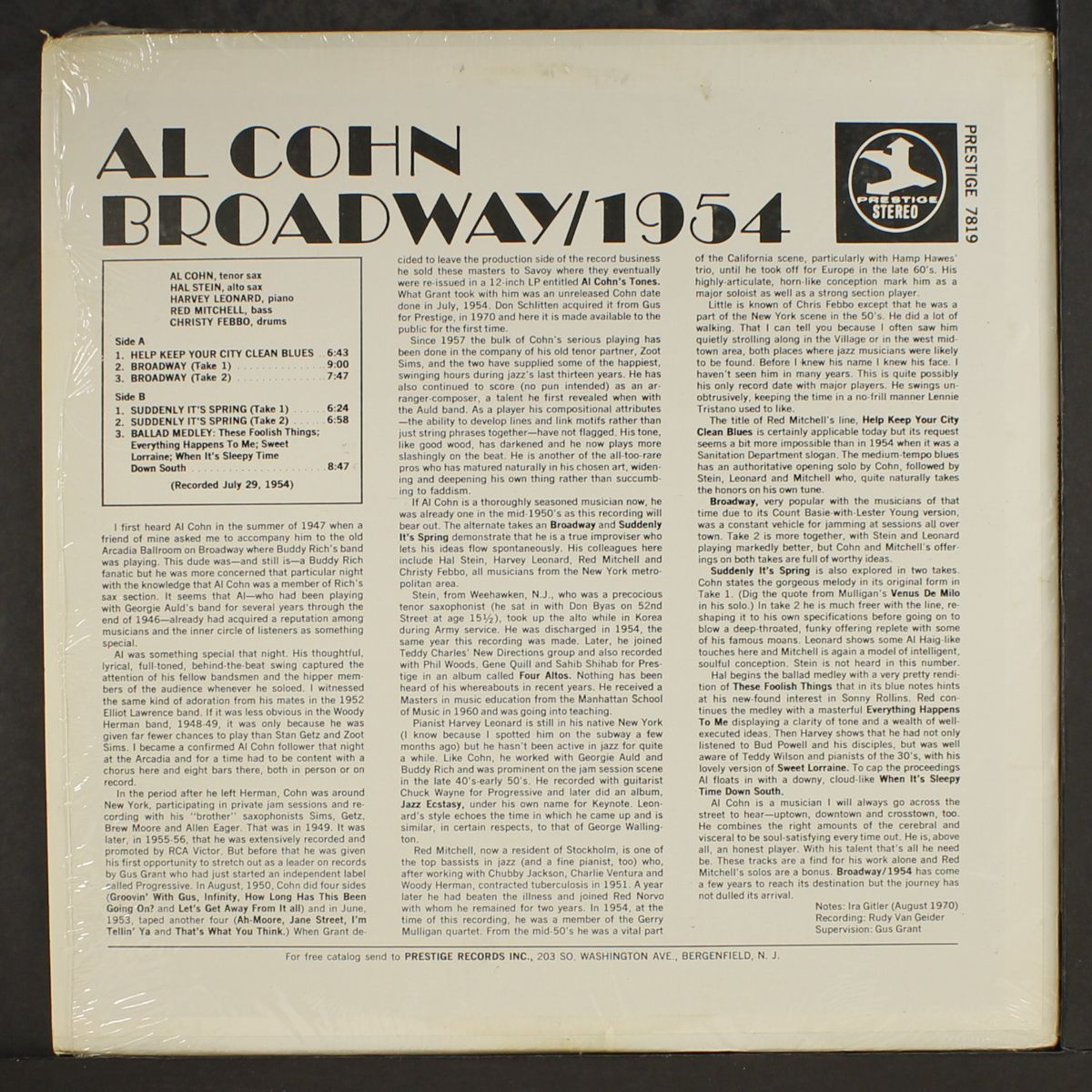 broadway 1954 by AL COHN
