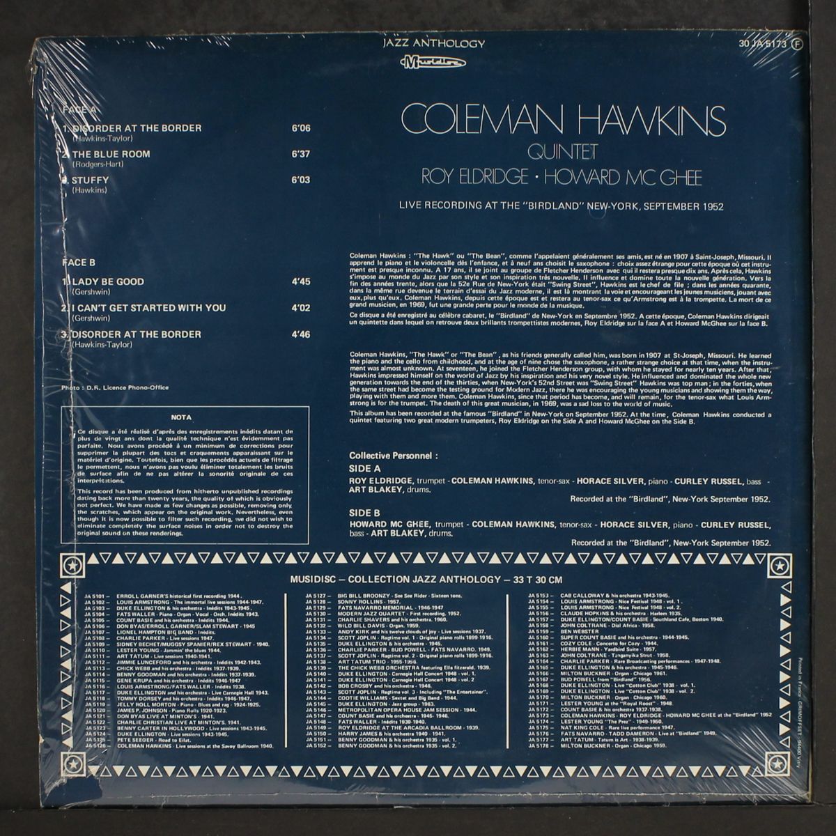 birdland, new york september 1952 by COLEMAN HAWKINS