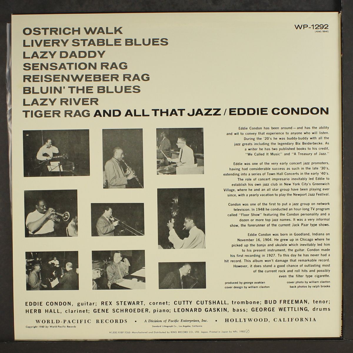 tiger rag & all that jazz by EDDIE CONDON