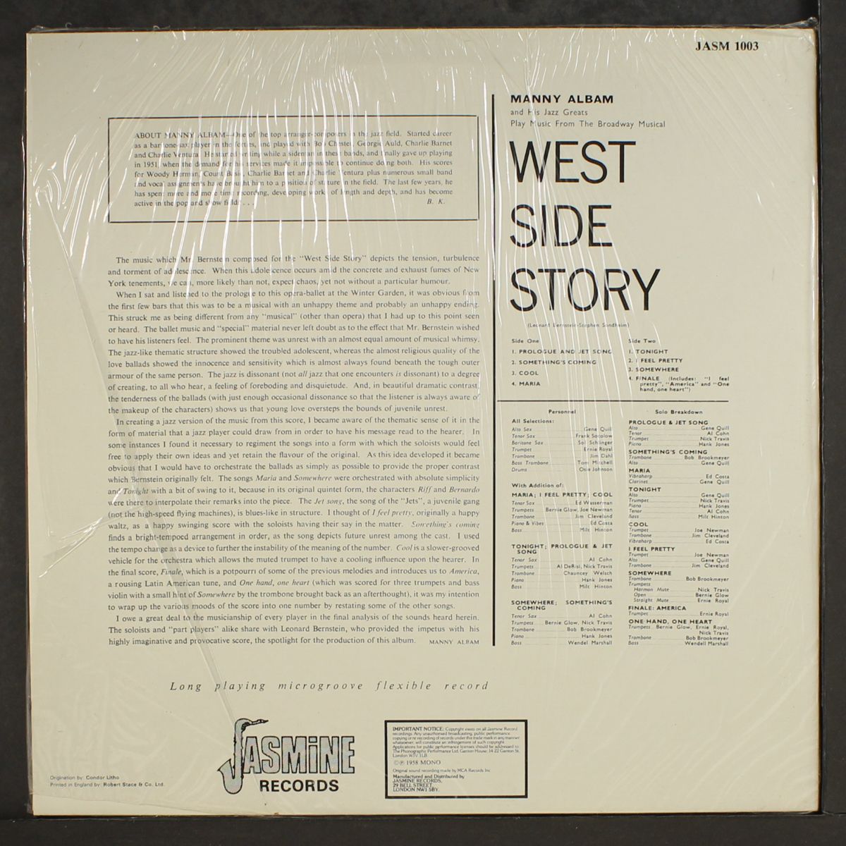 west side story by MANNY ALBAM
