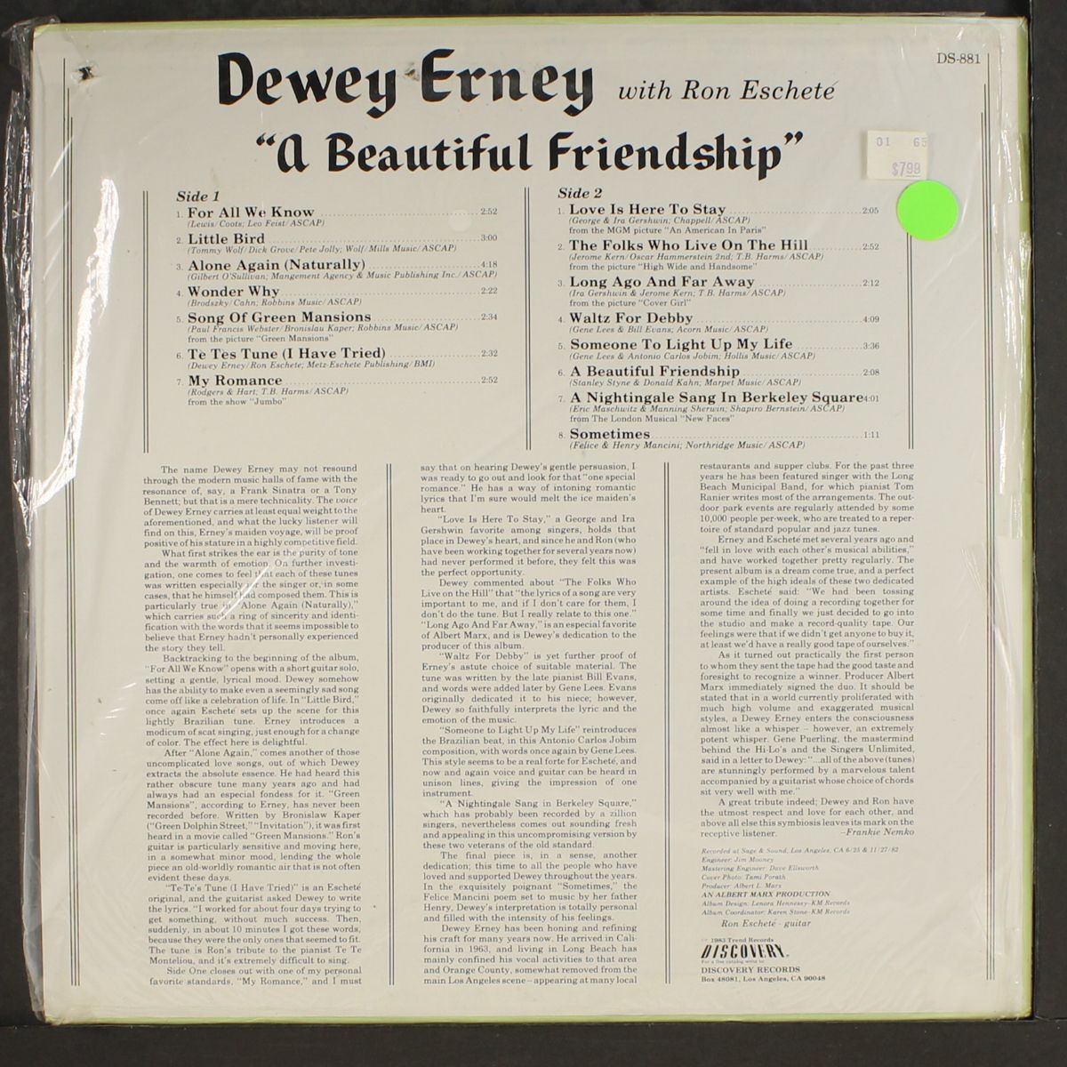 a beautiful friendship by DEWEY ERNEY