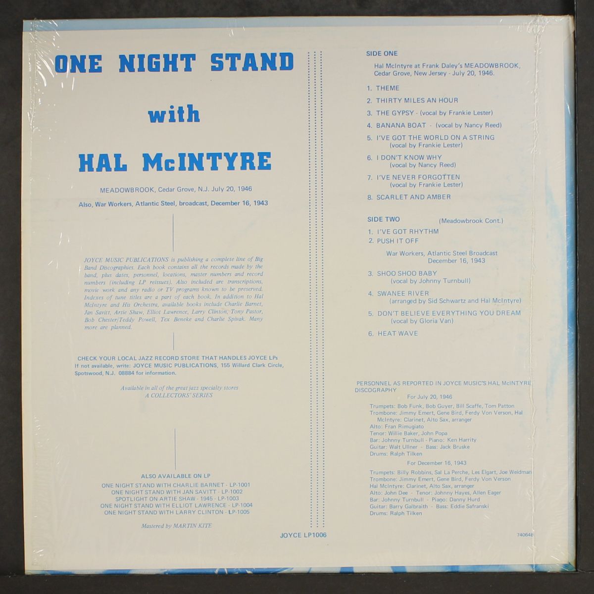 one night stand by HAL MCINTYRE