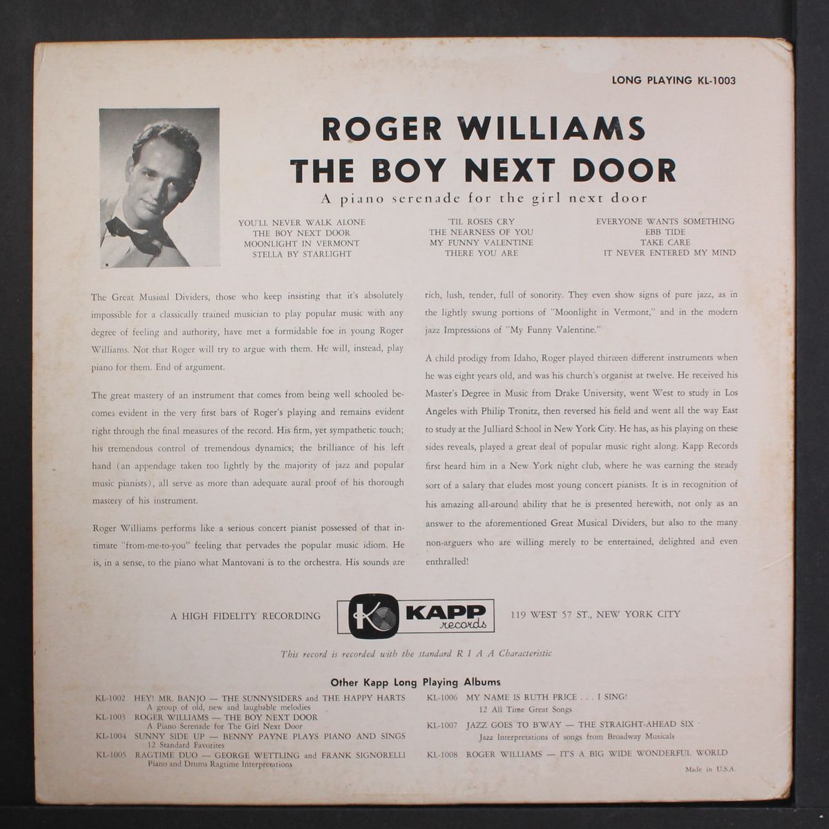 the boy next door by ROGER WILLIAMS