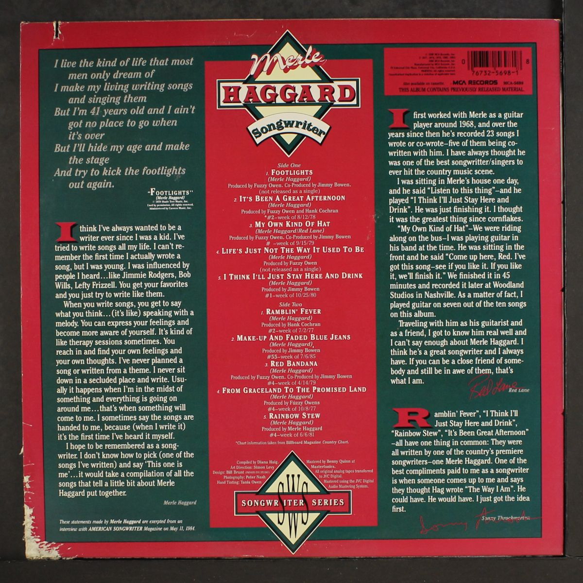 songwriter by MERLE HAGGARD