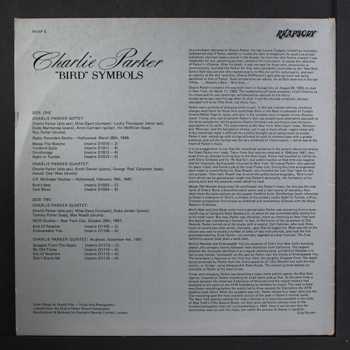 bird symbols by CHARLIE PARKER