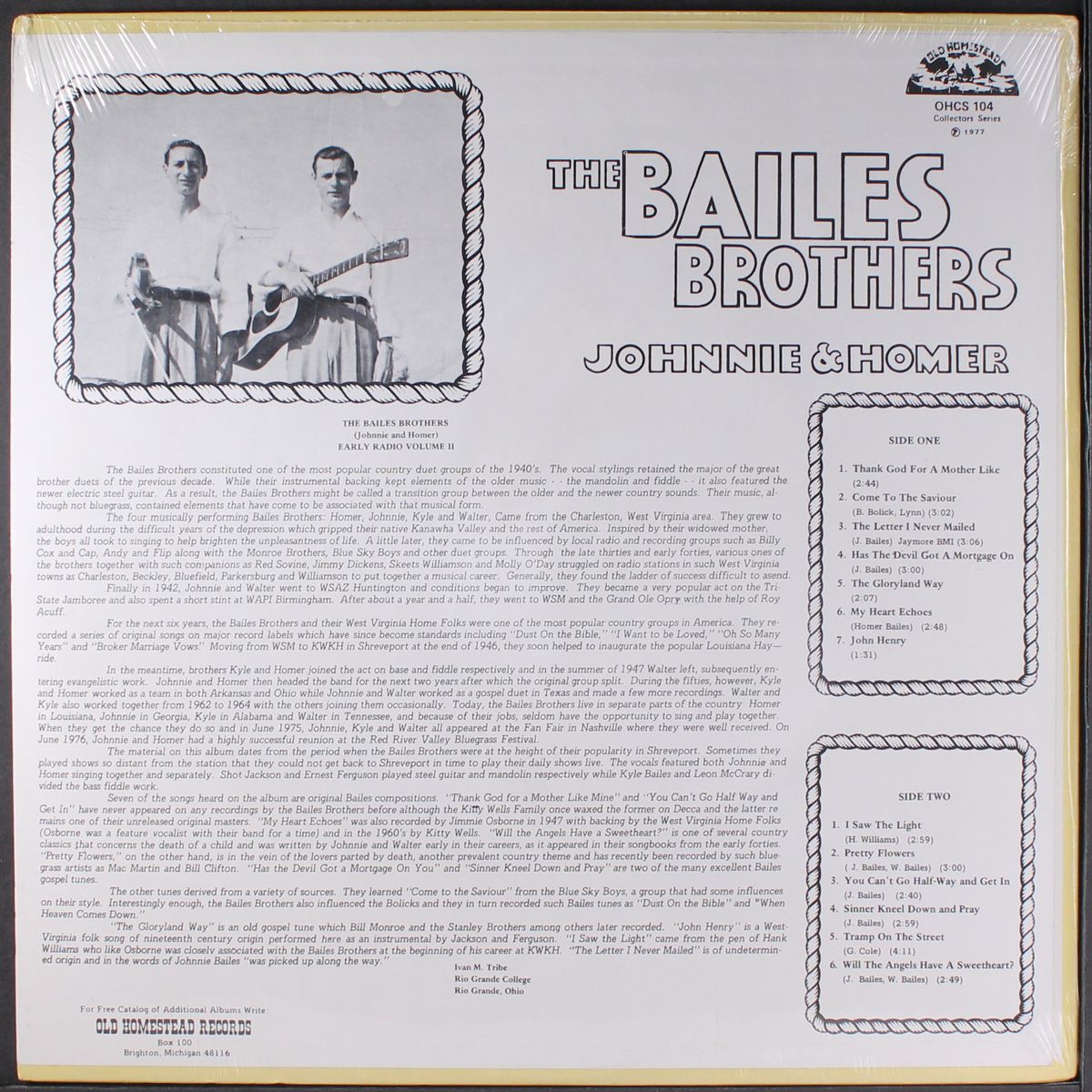 early radio, vol. 2 by BAILES BROTHERS