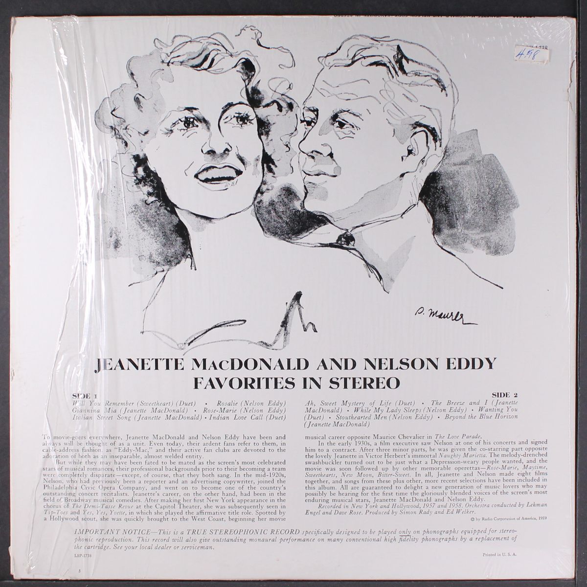 favorites in stereo by JEANETTE MACDONALD & NELSON EDDY