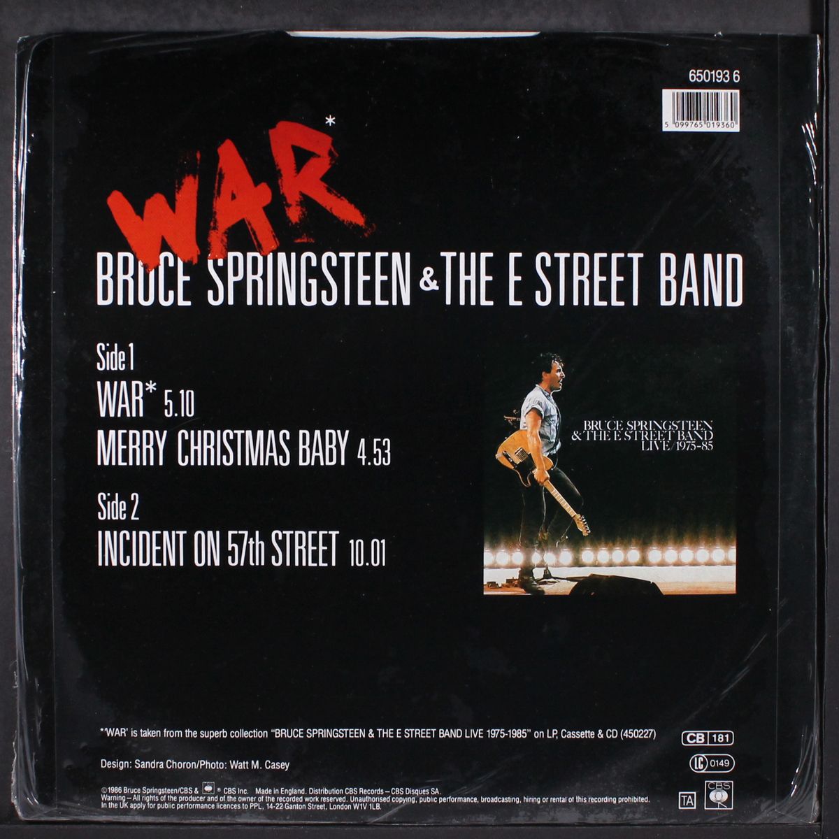 war / merry christmas baby / incident on 57th street by BRUCE SPRINGSTEEN