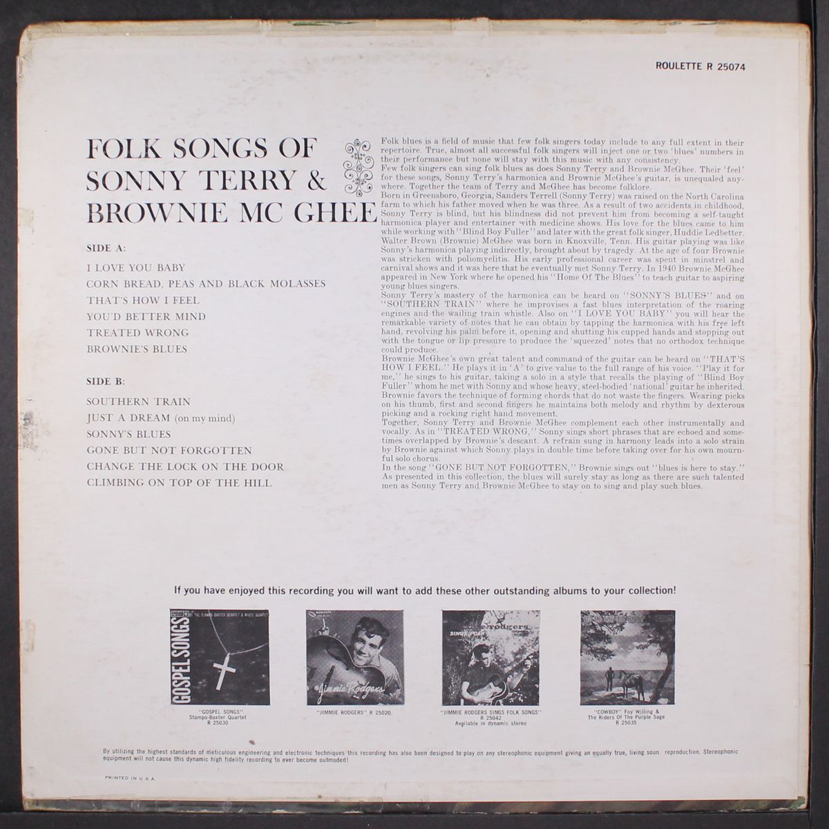 folk songs by SONNY TERRY & BROWNIE MCGHEE