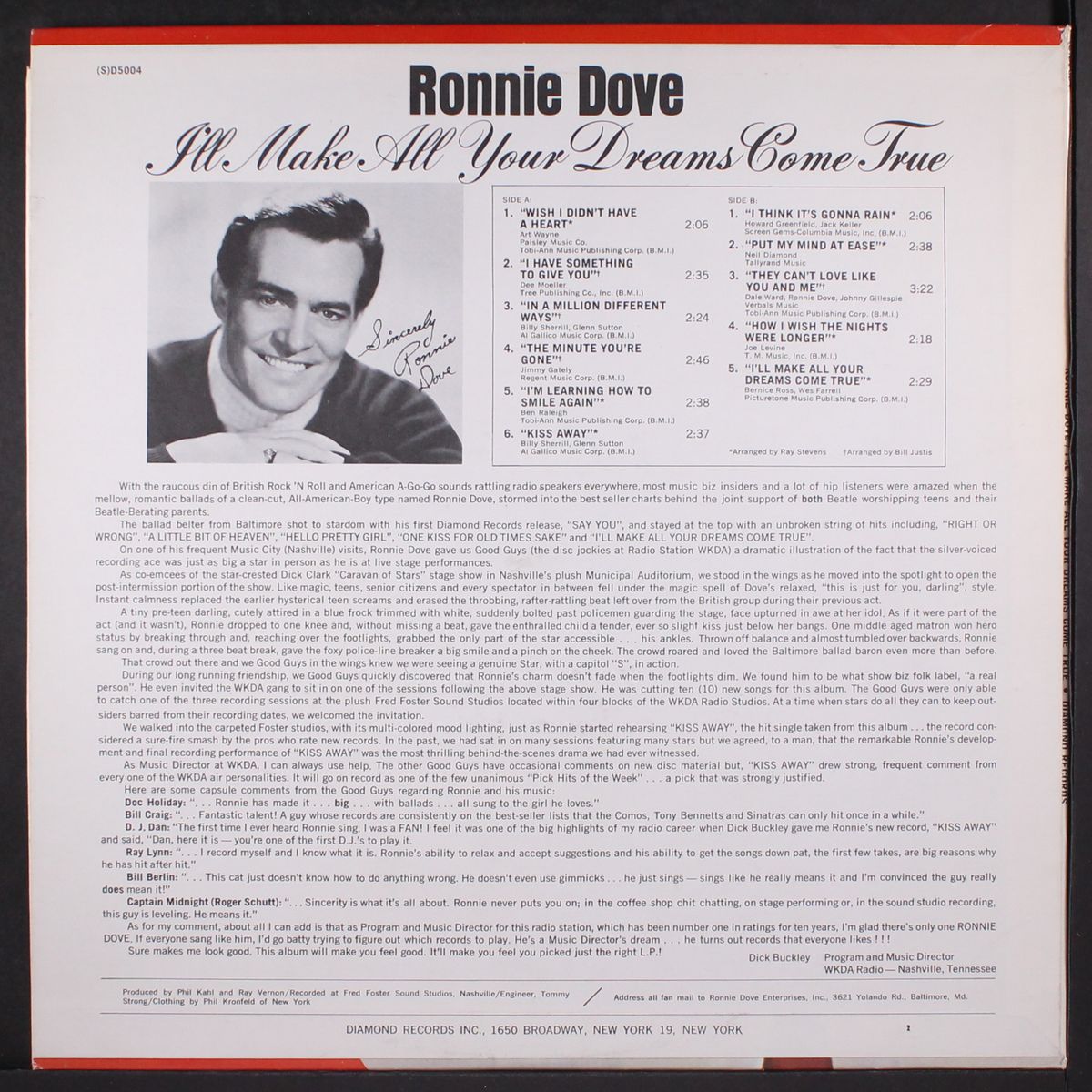 i'll make all your dreams come true by RONNIE DOVE