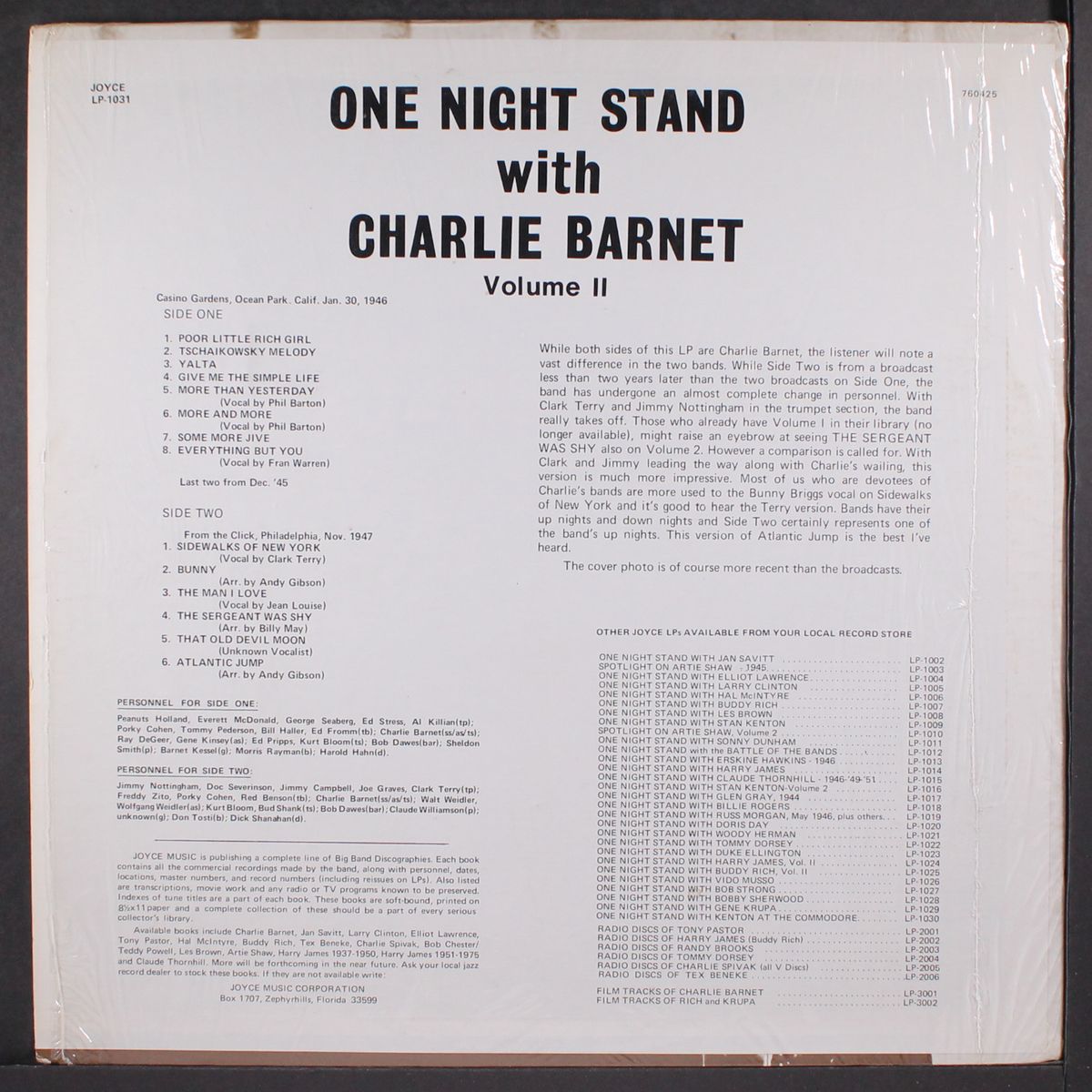 one night stand, vol. 2 by CHARLIE BARNET