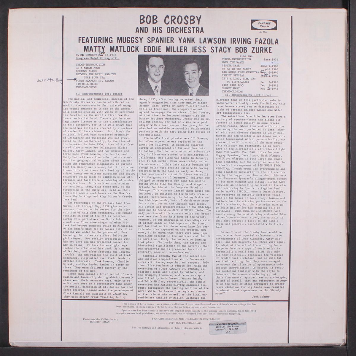 swing concert, 1937 by BOB CROSBY