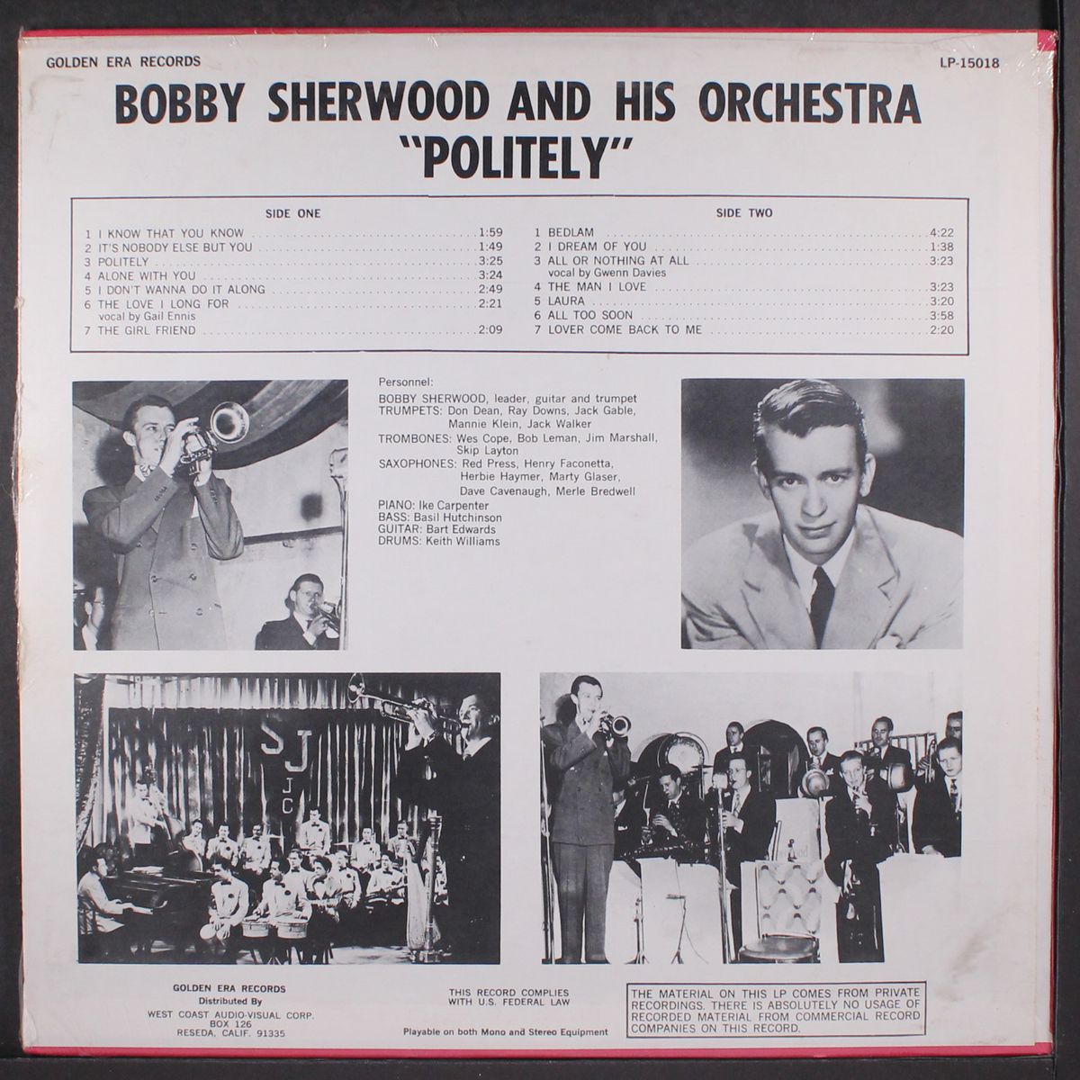 politely by BOBBY SHERWOOD