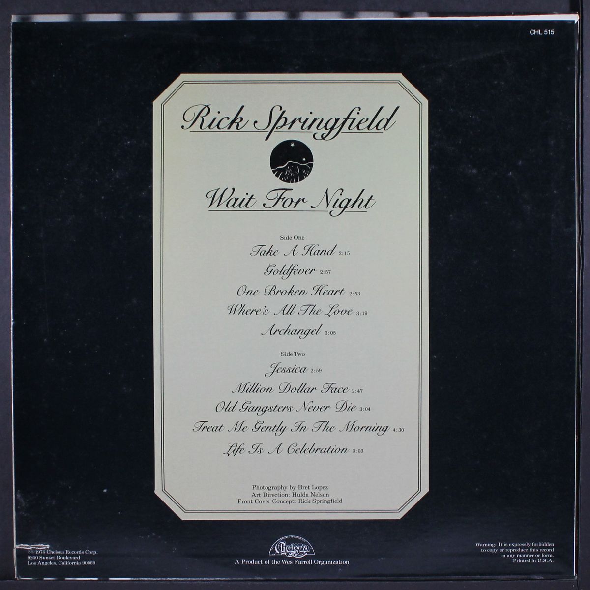 wait for night by RICK SPRINGFIELD