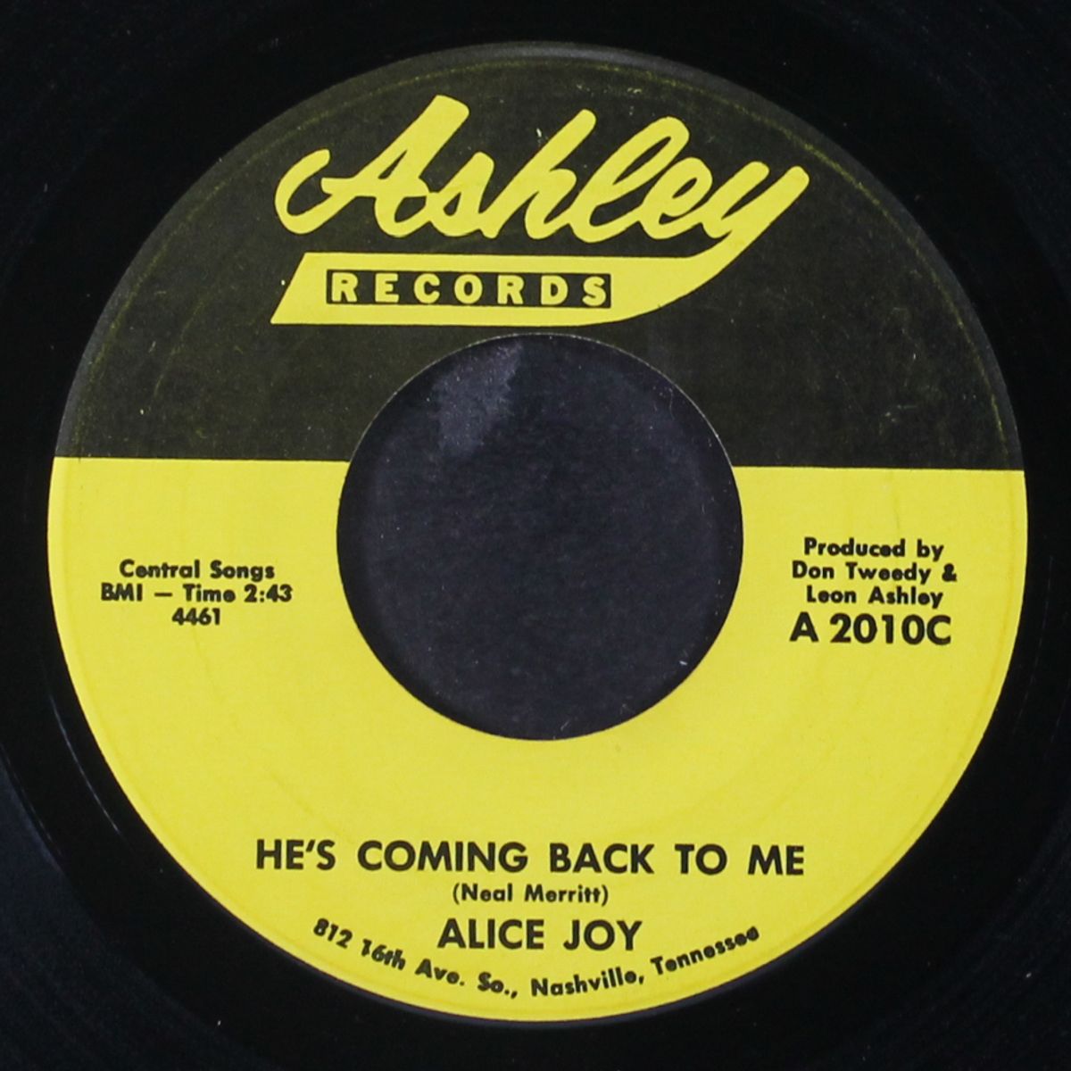 johnny / he's coming back to me by ALICE JOY
