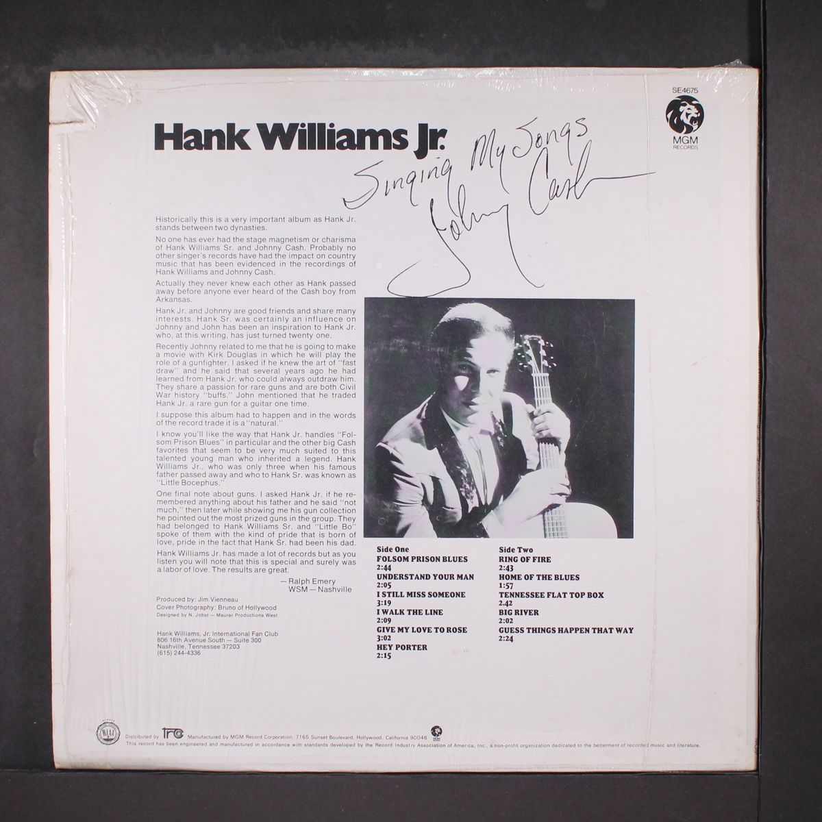 singing my songs johnny cash by HANK WILLIAMS, JR.