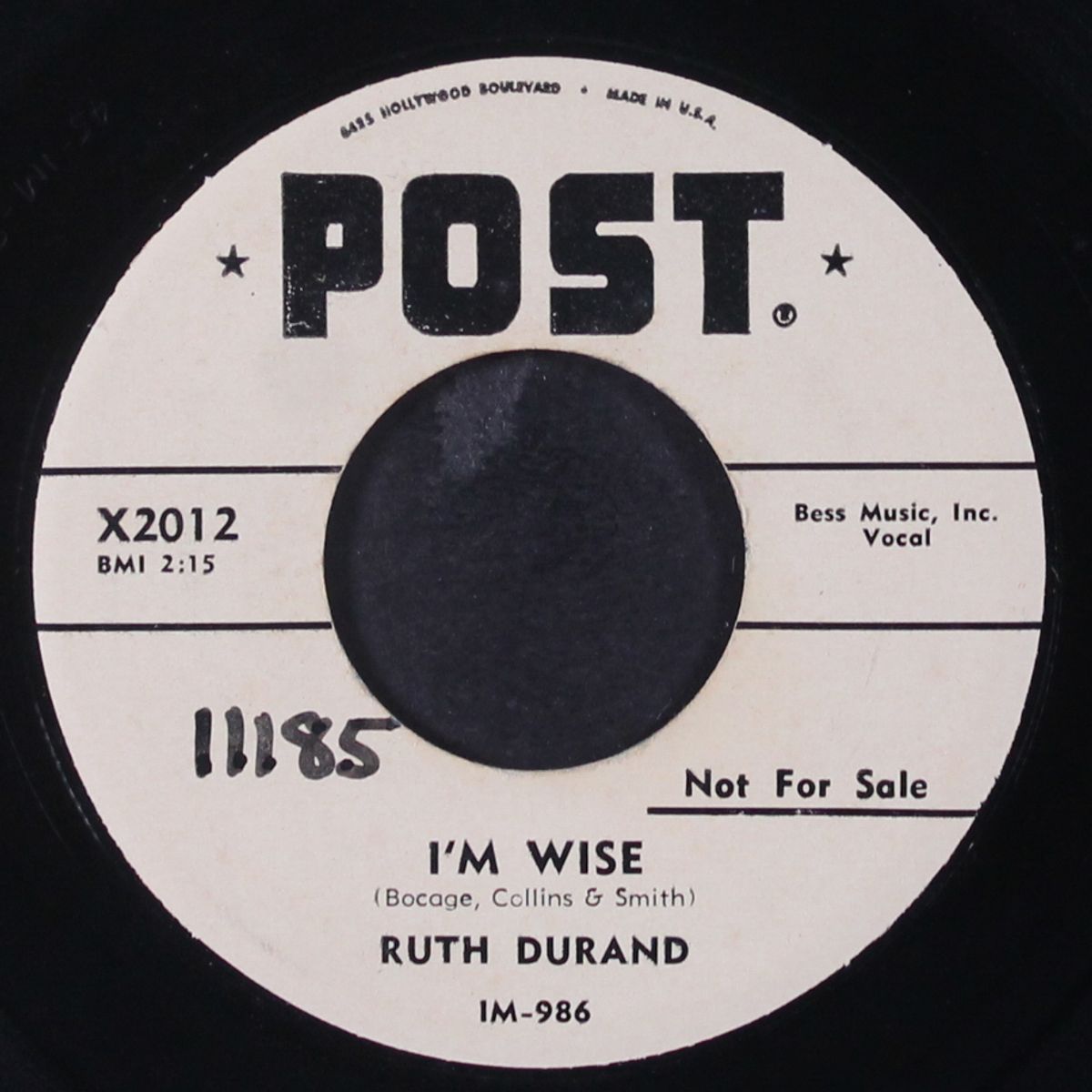 i'm wise / tin can alley by RUTH DURAND