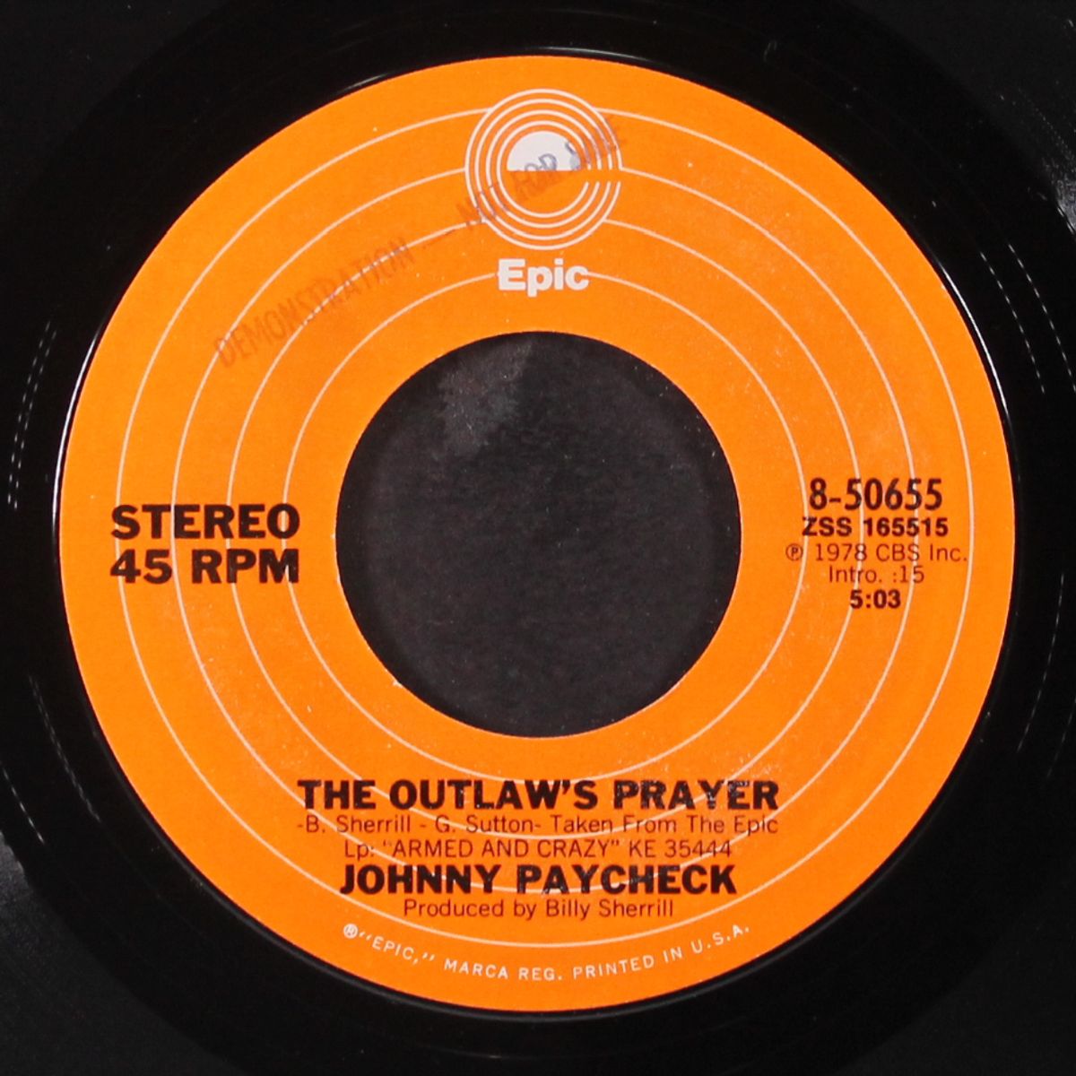 the outlaw's prayer / armed and crazy by JOHNNY PAYCHECK